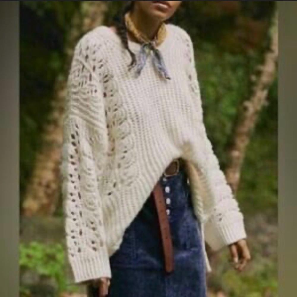 Anthropologie Ivory Knit Sweater